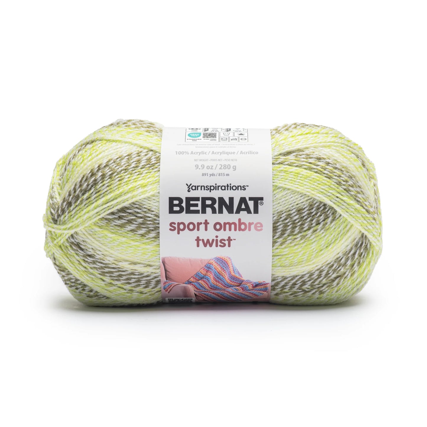 Bernat Sport Ombré Twist Yarn - Lichen Green