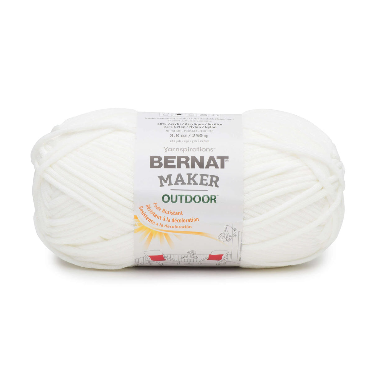 Bernat Maker Outdoor Yarn Skein - White