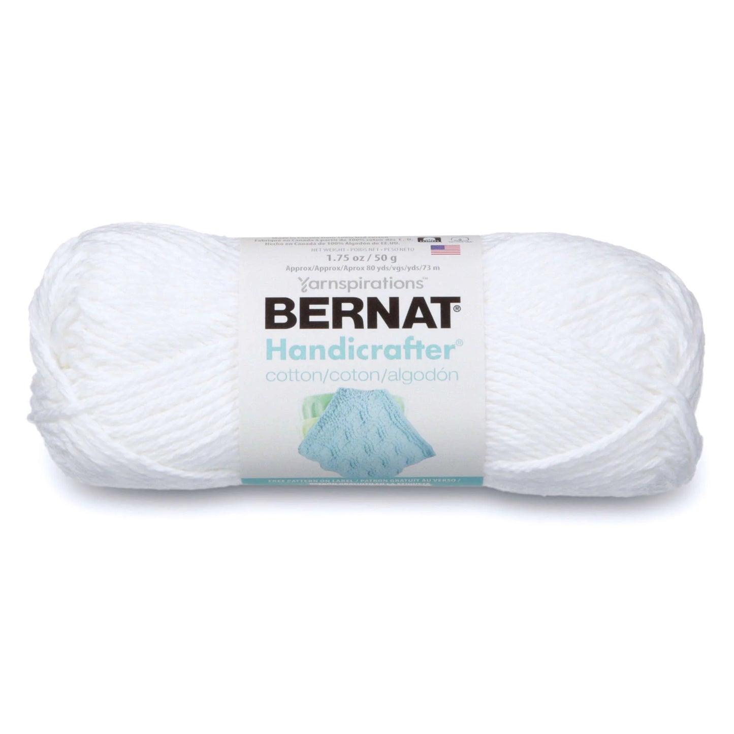 Bernat Handicrafter Cotton Yarn - White 1.75 oz