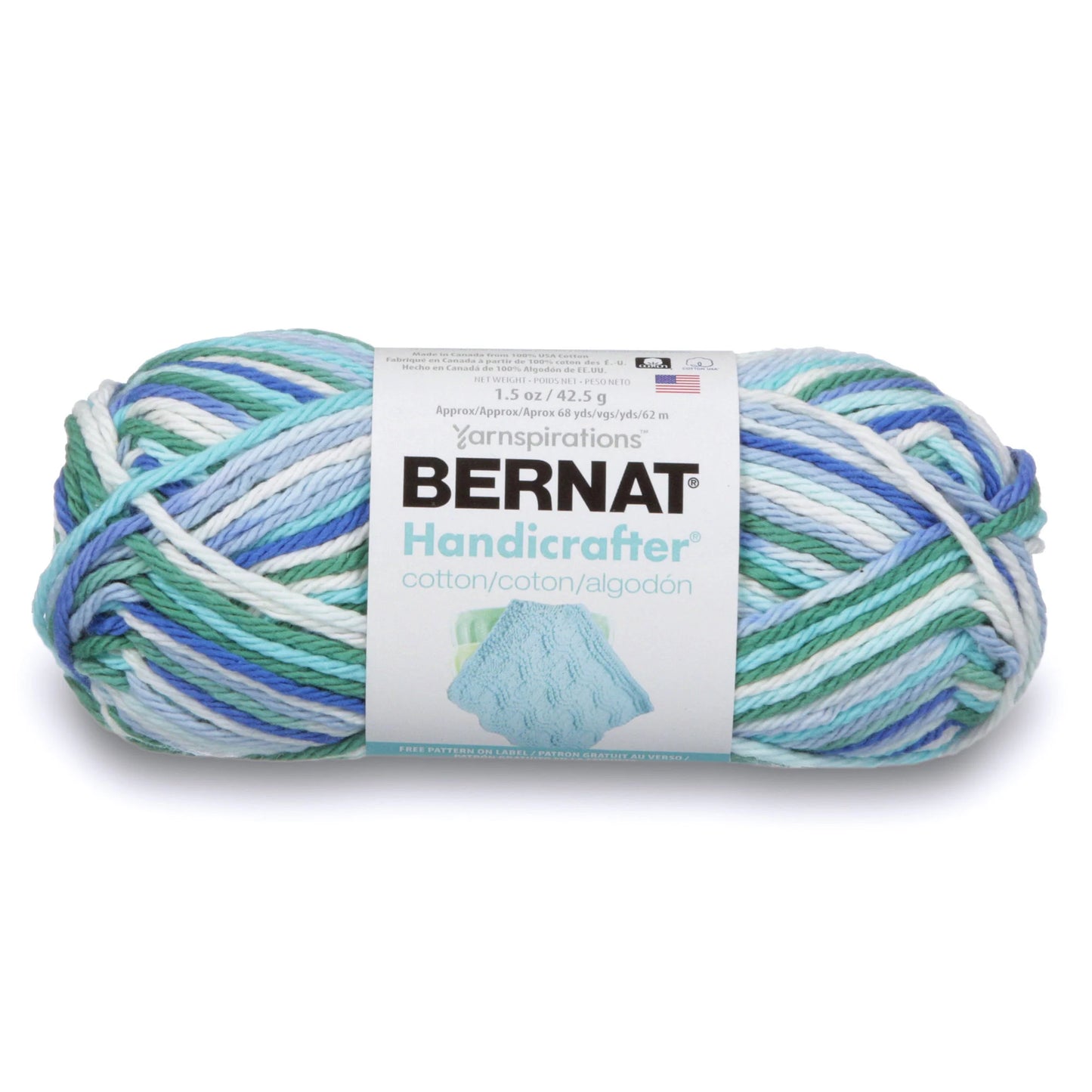Bernat Handicrafter Cotton Yarn - Neptune Ombré 1.5oz