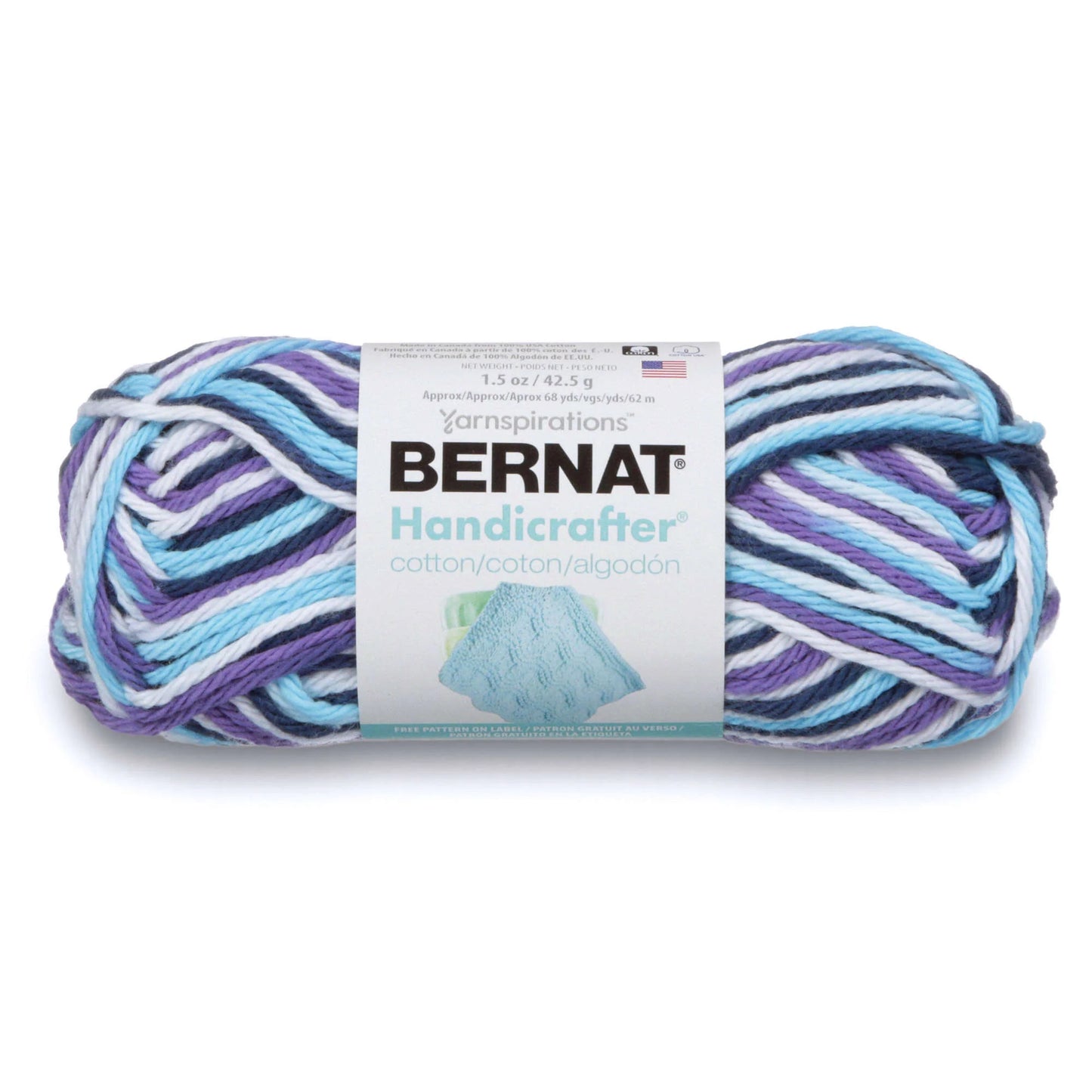Bernat Handicrafter Cotton Yarn - Moondance Ombré 1.5oz