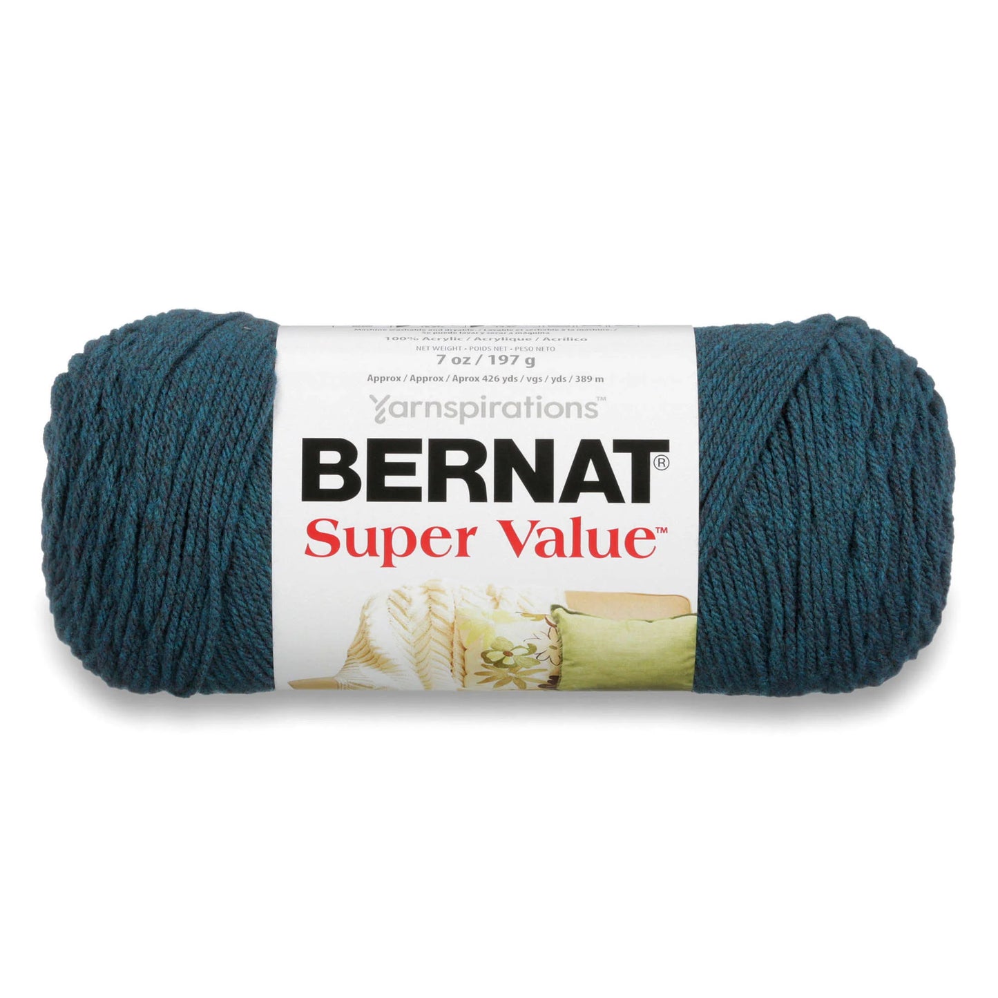 Bernat Super Value Yarn Skein - Teal Heather
