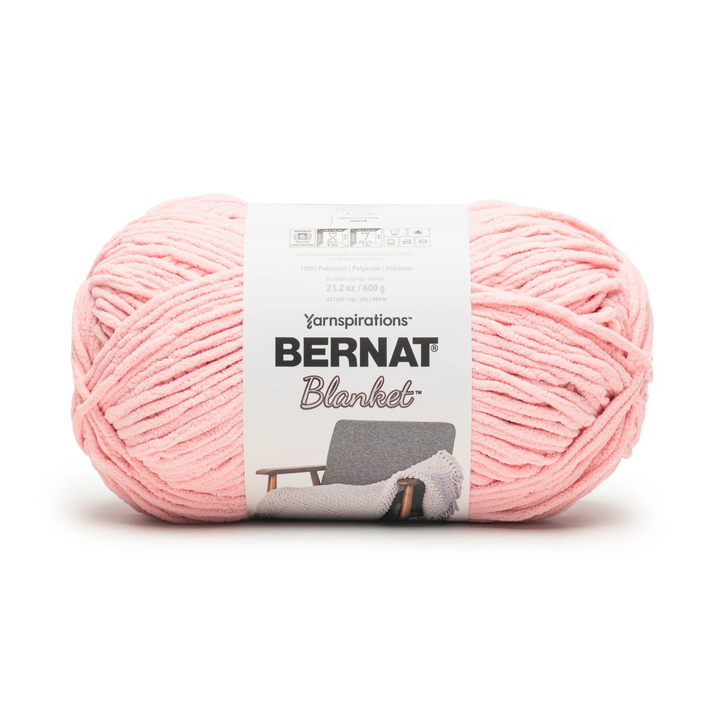 Bernat Blanket Yarn Skein - Petal Pink 600g