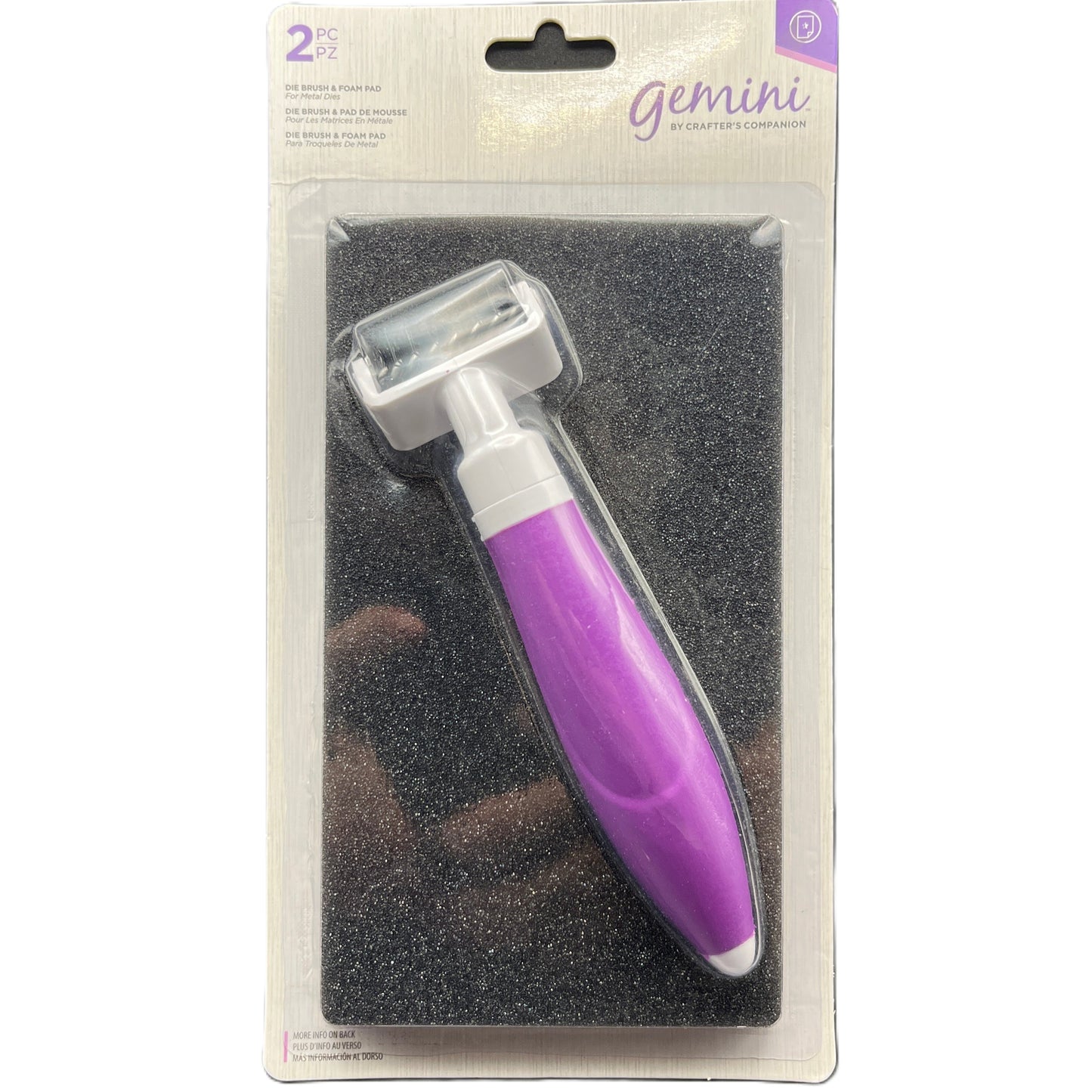 Purple and white tool in packaging with 'Gemini' branding on a white background