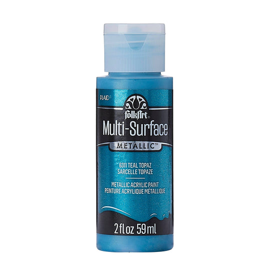 FolkArt Multi-Surface Metallic Paint 2oz - 6311 Teal Topaz