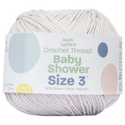 Aunt Lydia's Baby Shower Crochet Thread Size 3 - Silver