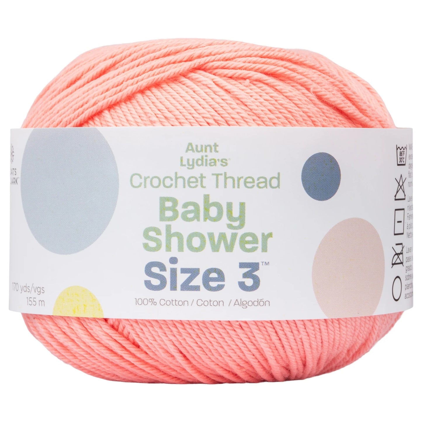 Aunt Lydia's Baby Shower Crochet Thread Size 3 - Shrimp