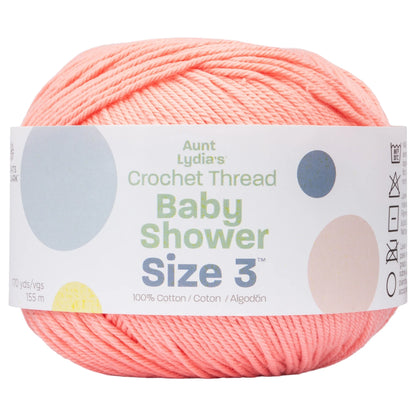 Aunt Lydia's Baby Shower Crochet Thread Size 3 - Shrimp