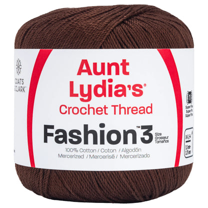 Aunt Lydia's Fashion Crochet Thread Size 3 - Coffee