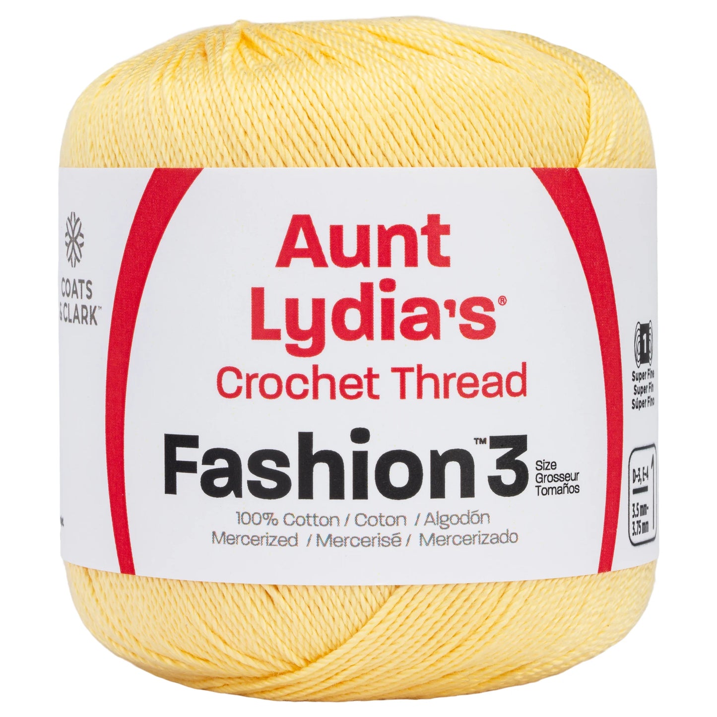 Aunt Lydia's Fashion Crochet Thread Size 3 - Maize Yellow