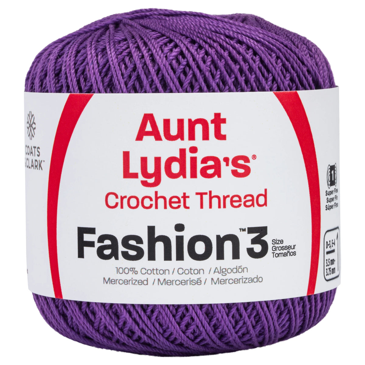 Aunt Lydia's Fashion Crochet Thread Size 3 - Purple
