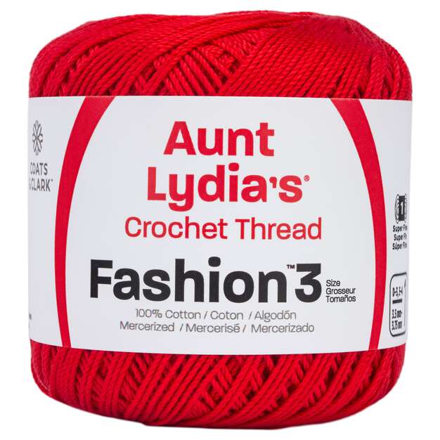 Aunt Lydia's Fashion Crochet Thread Size 3 - Atom Red