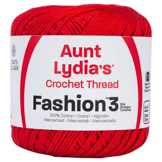 Aunt Lydia's Fashion Crochet Thread Size 3 - Atom Red