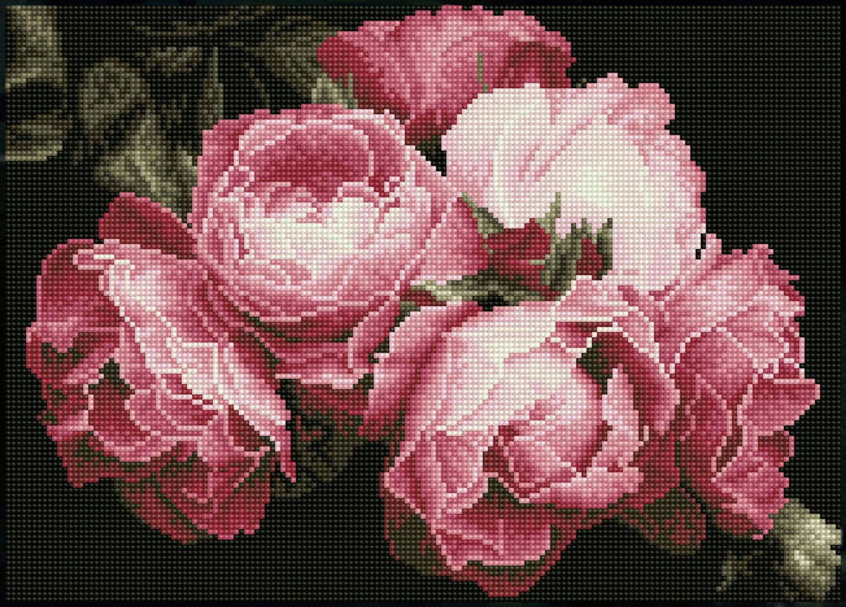 Vintage Roses (Square) - Diamond Dotz Art Kit - 16” x 12”