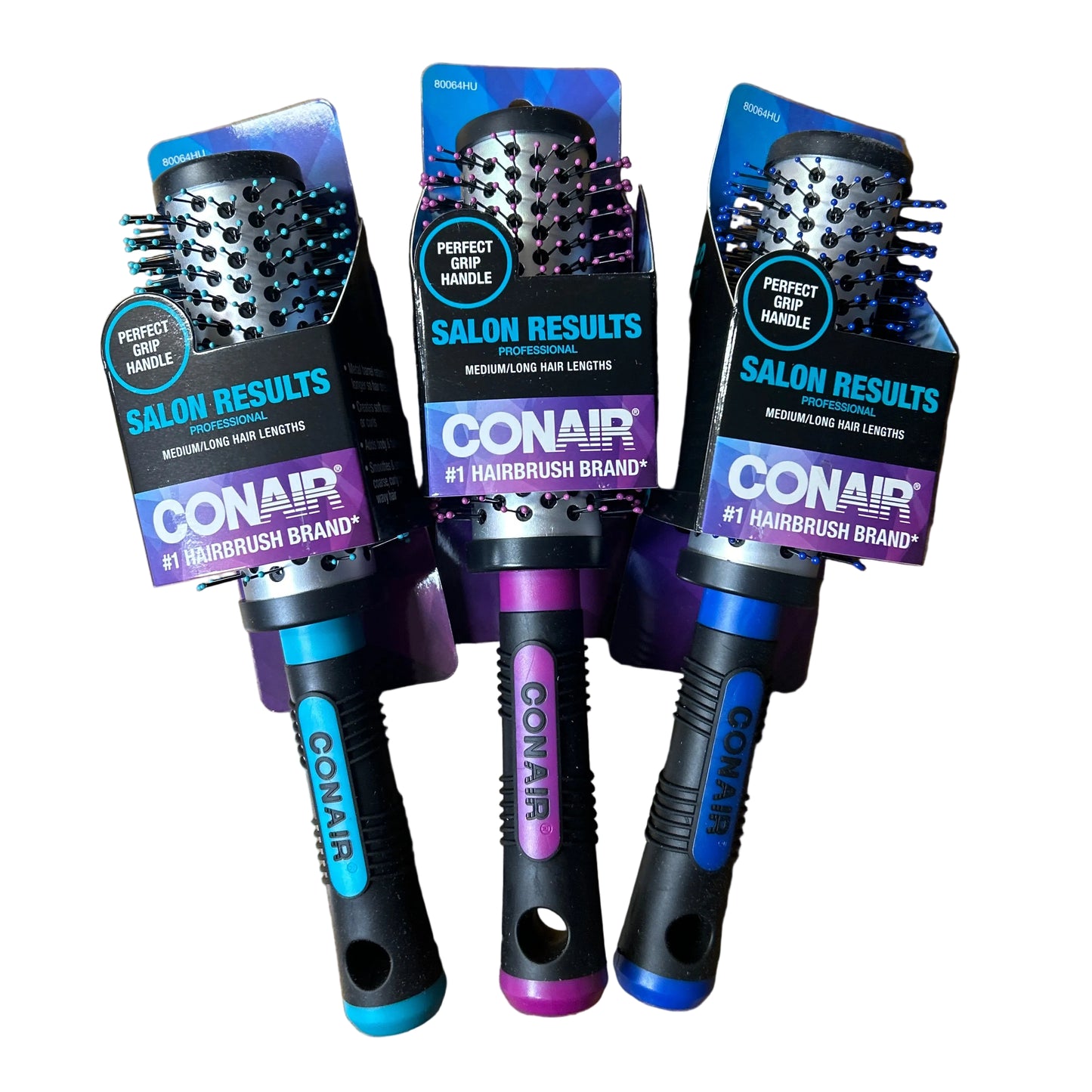 Conair Grip & Style Round Nylon Bristle Hairbrush