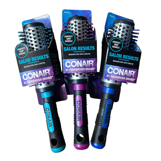 Conair Grip & Style Round Nylon Bristle Hairbrush
