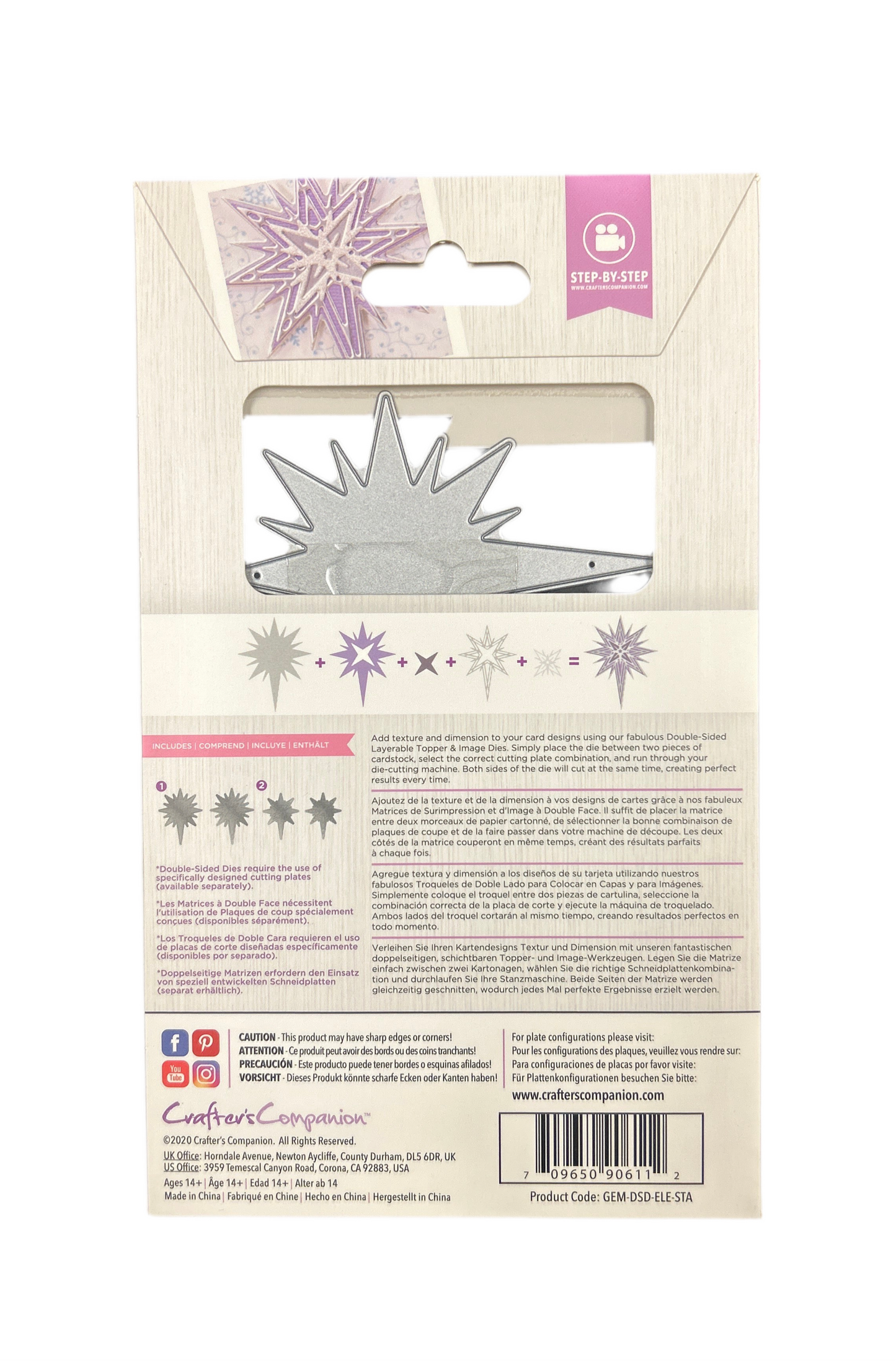 Metal star-shaped die cut in packaging