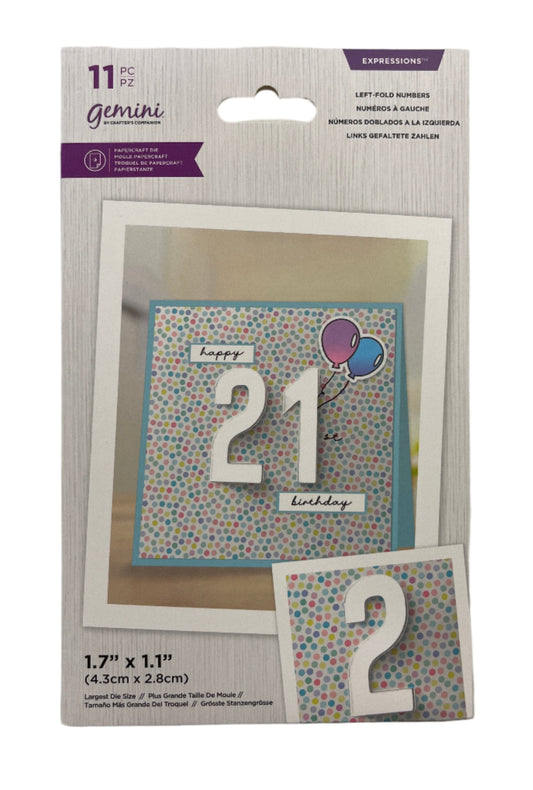 Packaged product with a birthday card design featuring the number 21.
