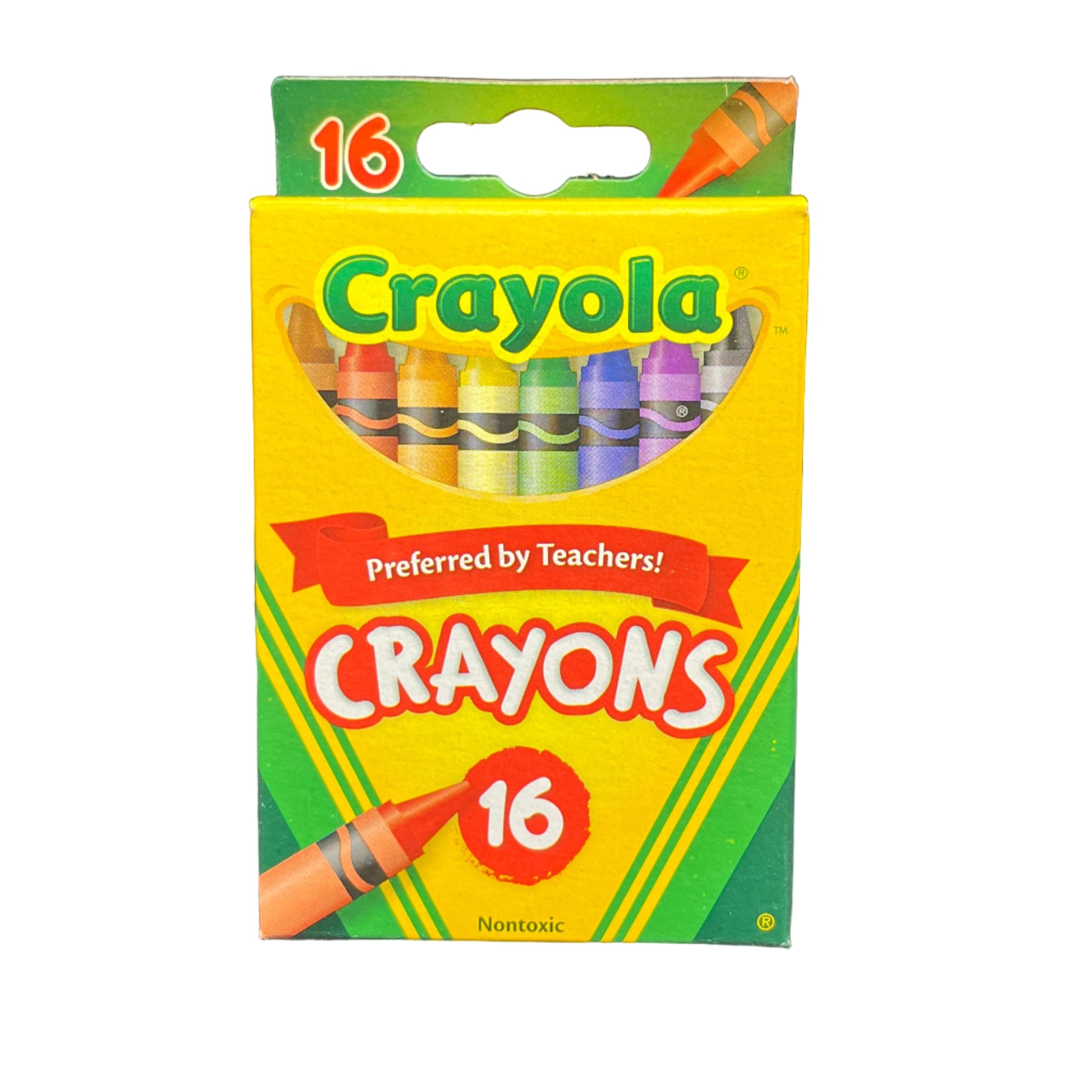 Crayola crayon box on a black surface