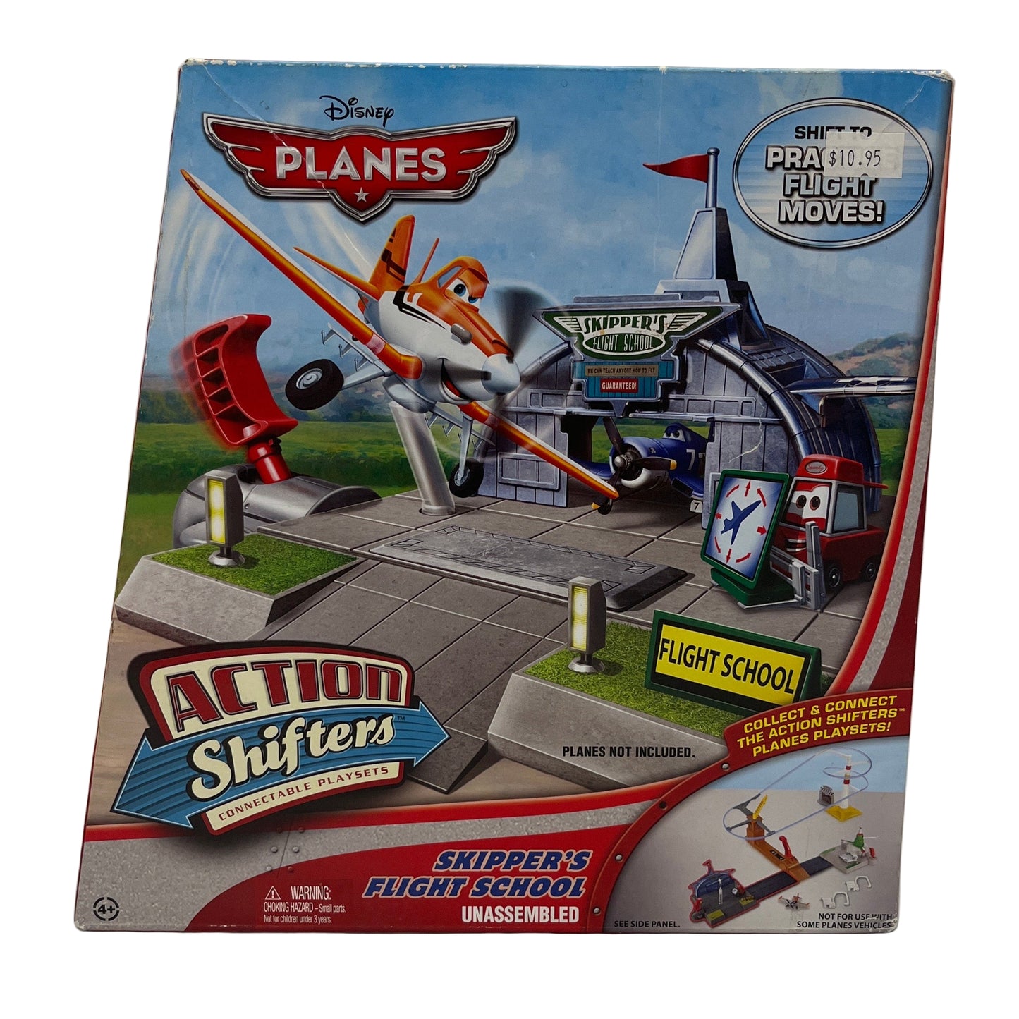 Disney Planes Action Shifters Skipper's Flight School toy set packaging on a white background