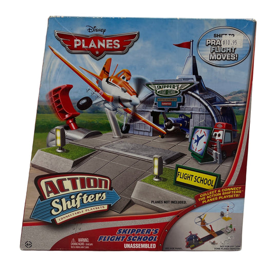 Disney Planes Action Shifters Skipper's Flight School toy set packaging on a white background