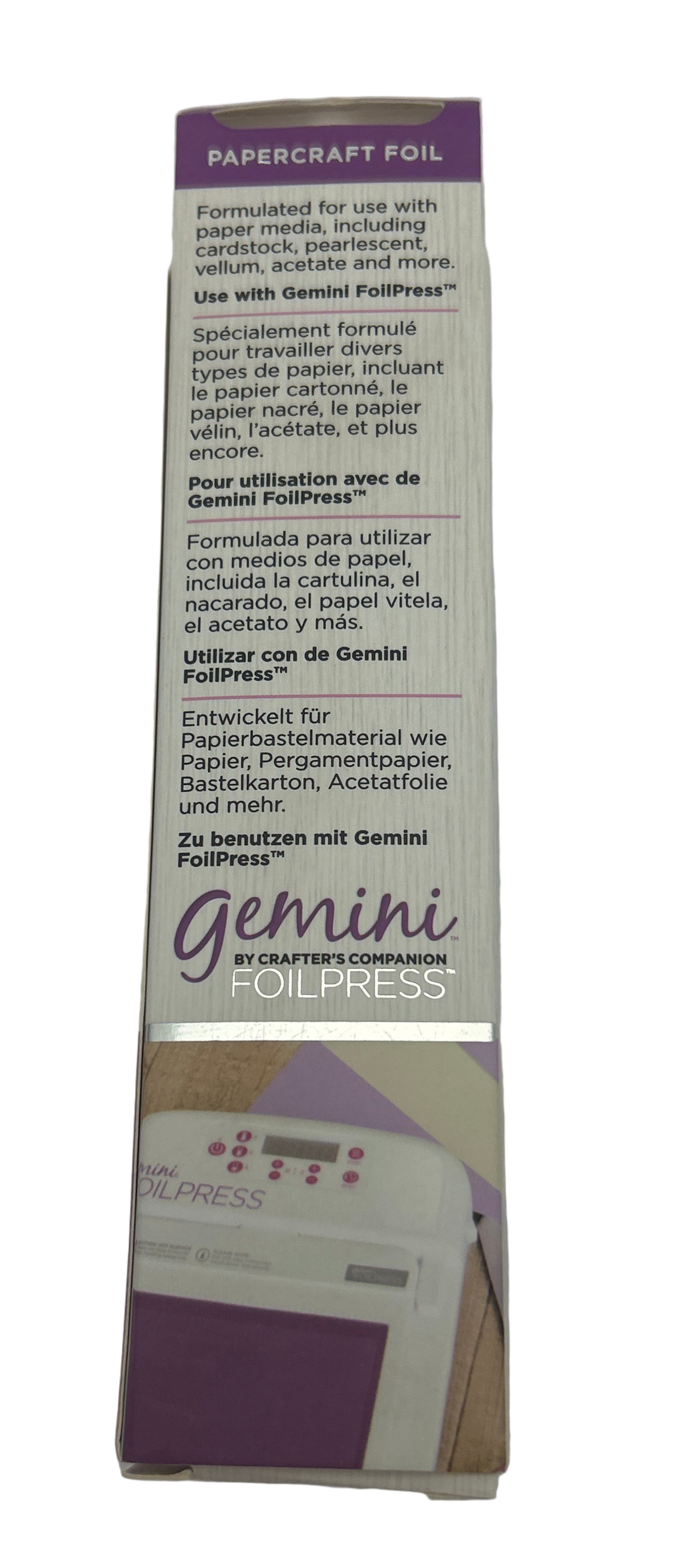 Box of Gemini Papercraft Foil on a white background