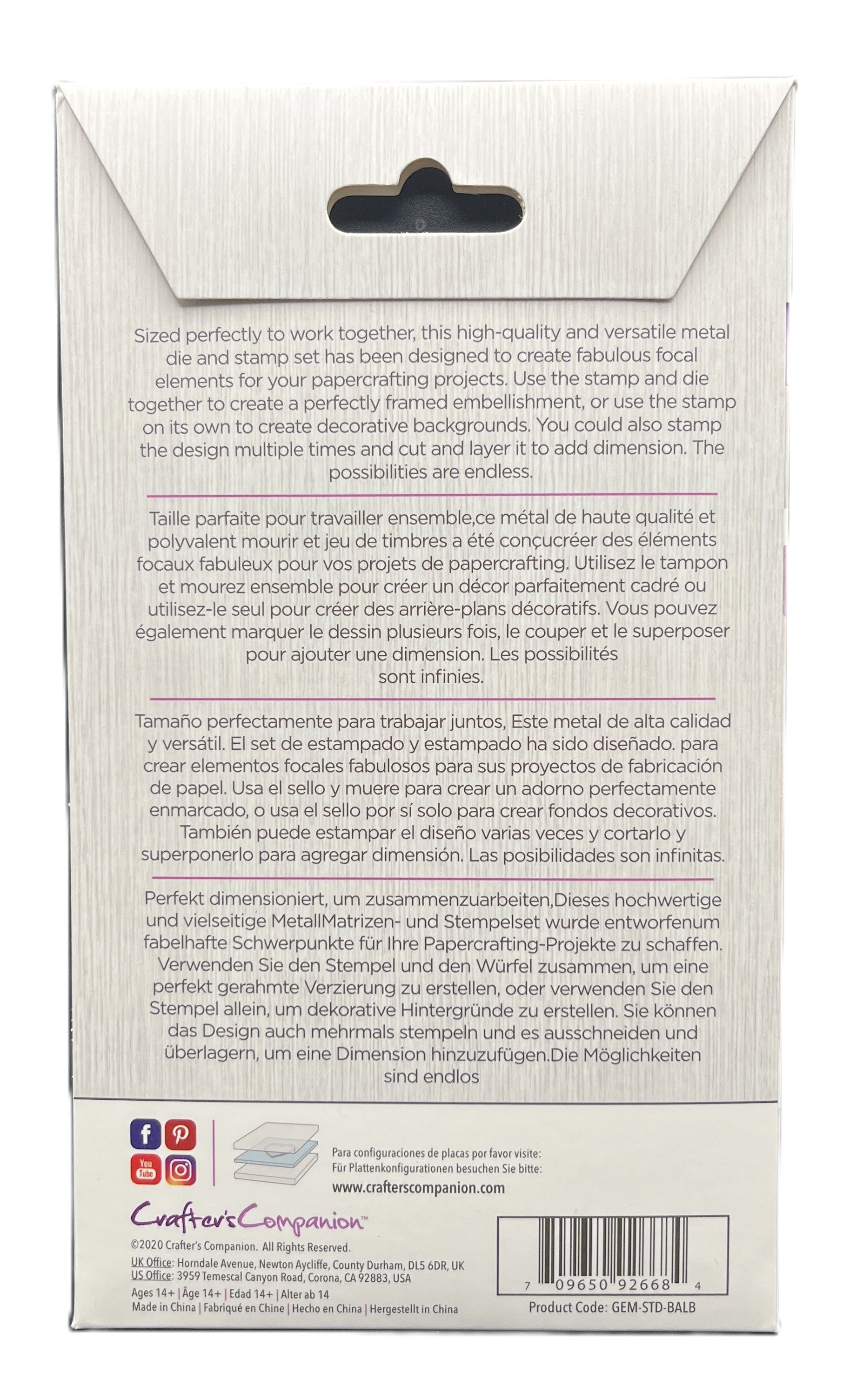 Back of a packaging box with text and a logo on a white background