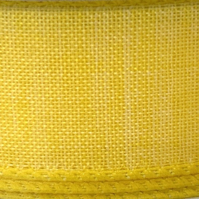 Yellow Linen Look Solid - 1.5” x 50 yds - Wire Edged Premium Ribbon