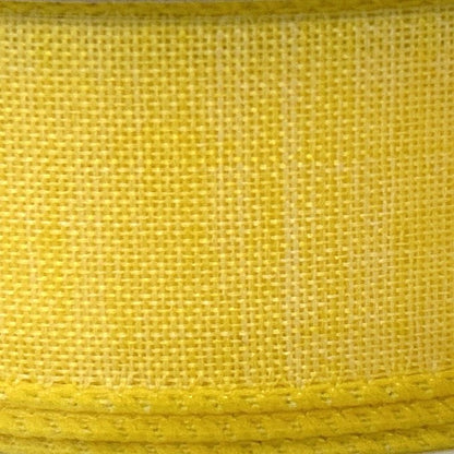 Yellow Linen Look Solid - 1.5” x 50 yds - Wire Edged Premium Ribbon