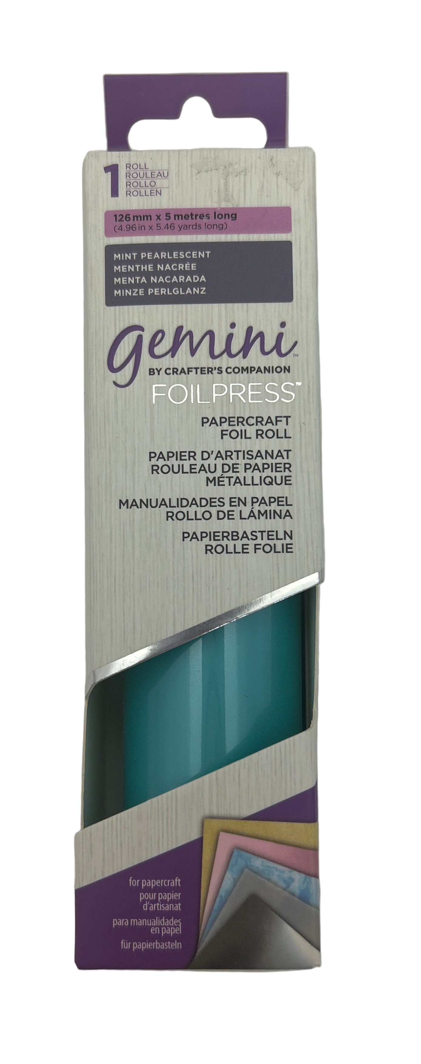 Crafter's Companion Gemini FoilPress packaging on a gray background
