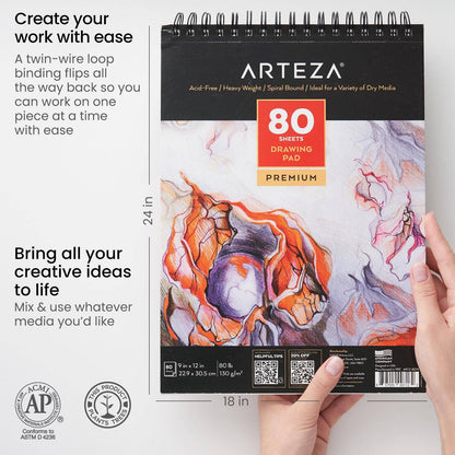 Arteza® Drawing Pad 9" x 12" - 80 Sheets