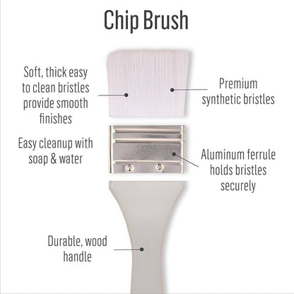 FolkArt White Nylon Chip Brush Set 3 Piece