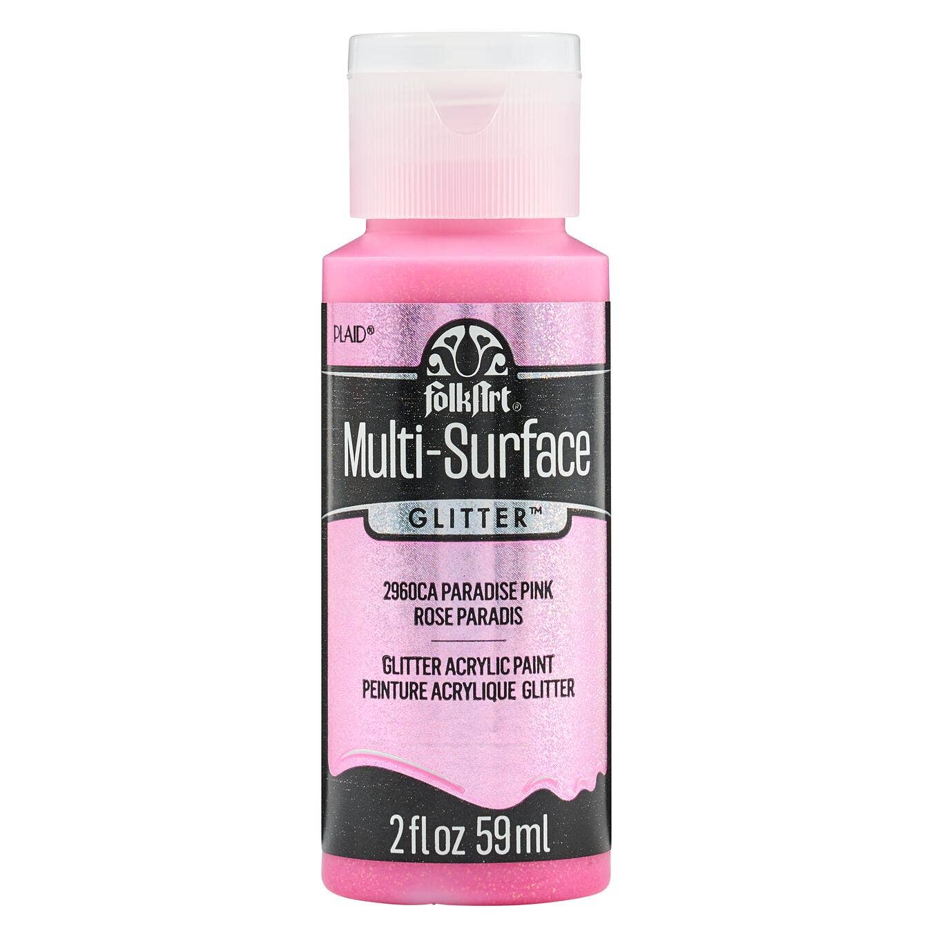 FolkArt Multi-Surface Glitter Paint 2oz - 2960CA Paradise Pink