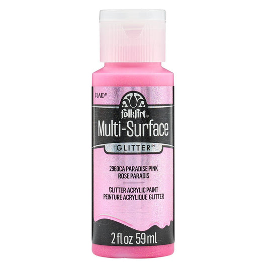 FolkArt Multi-Surface Glitter Paint 2oz - 2960CA Paradise Pink