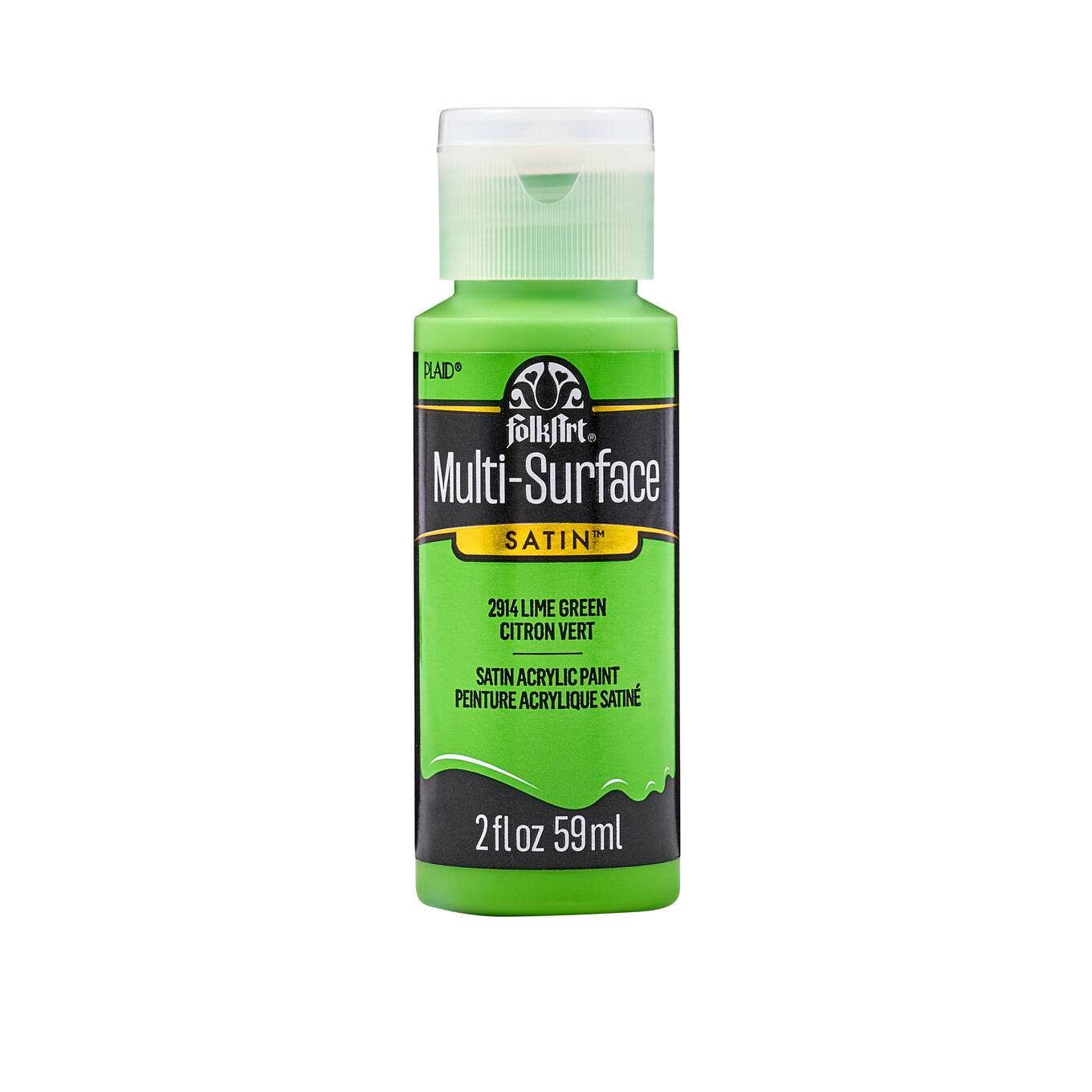 FolkArt Multi-Surface Satin Acrylic Paint 2 oz - 2914 Lime Green
