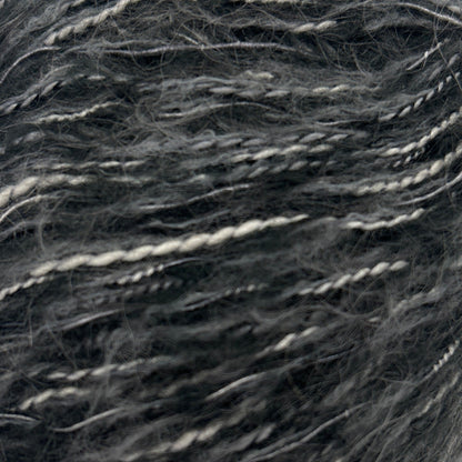 Close-up of dark gray yarn strands
