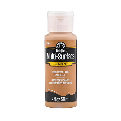 FolkArt Multi-Surface Satin Acrylic Paint 2 oz - 2906 Coffee Latte