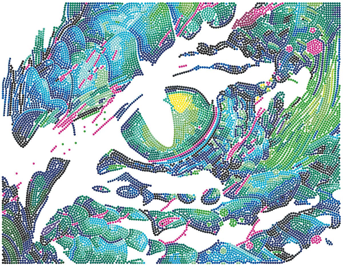Neon Flock Dragon Eye - Diamond Dotz Art Kit - 18” x 14”