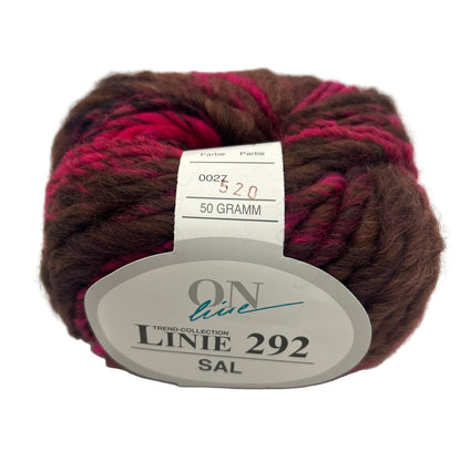 Ball of yarn with a label on a white background