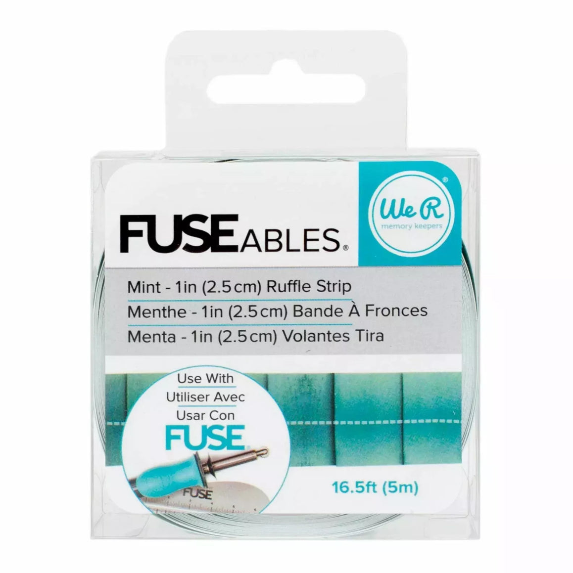 Package of Fuse Ables ruffle strip with visible brand logo on a white background