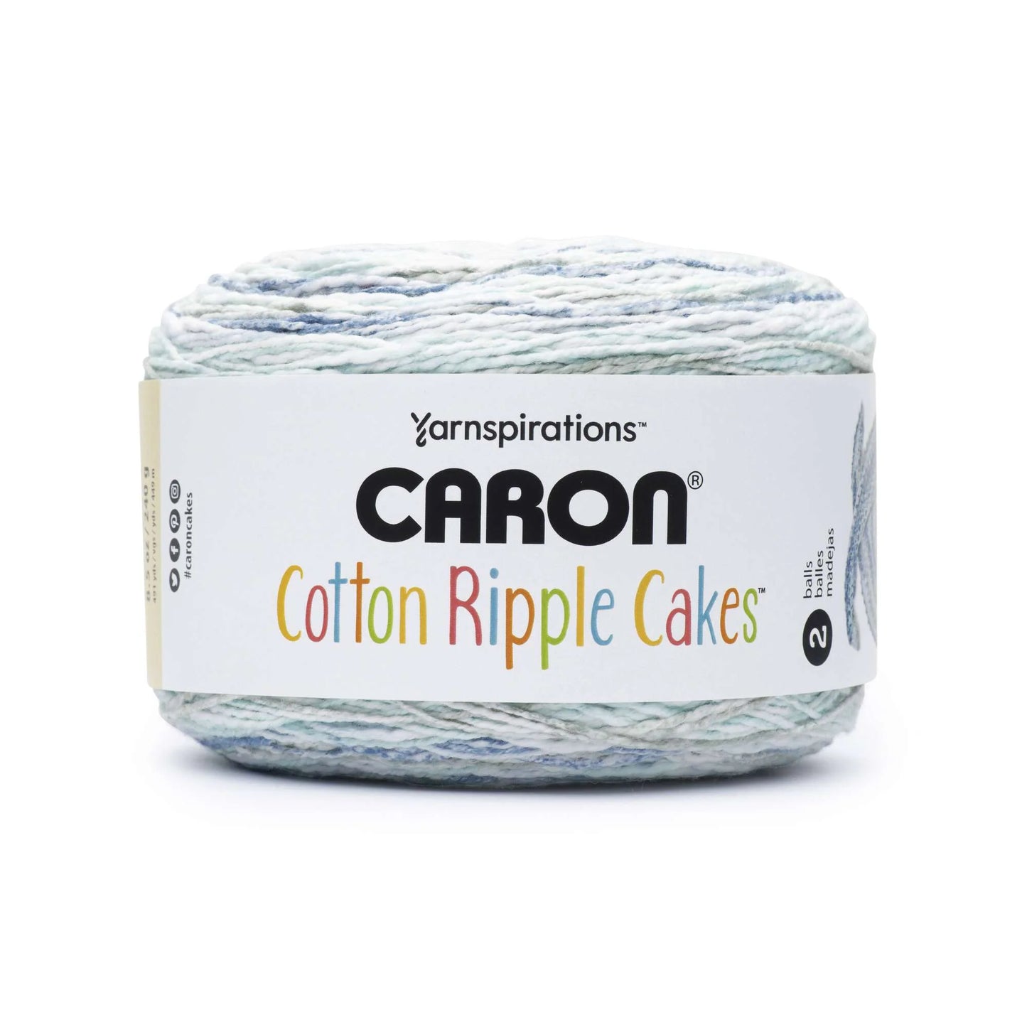 Caron Cotton Ripple Cakes Yarn - Summer Rain