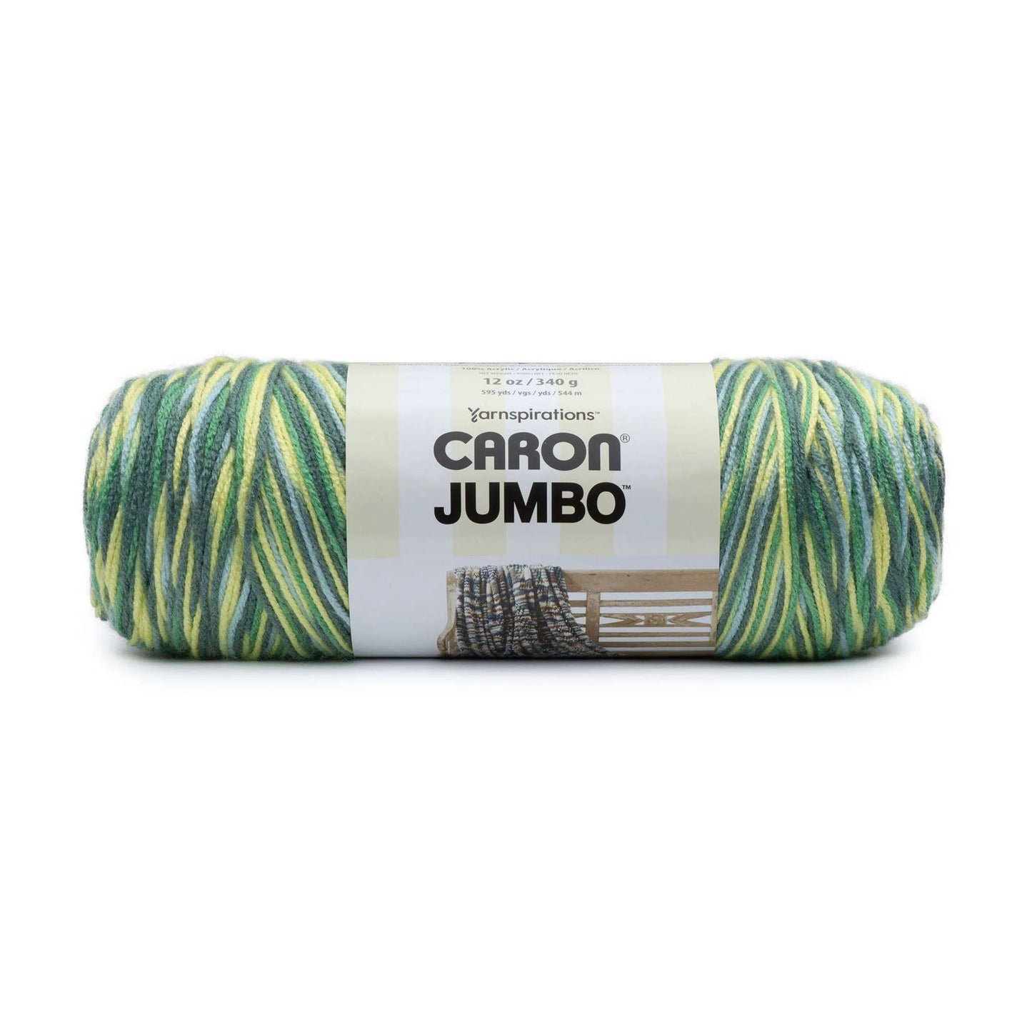 Caron Jumbo Print Lemon Grove Yarn Skein 12oz