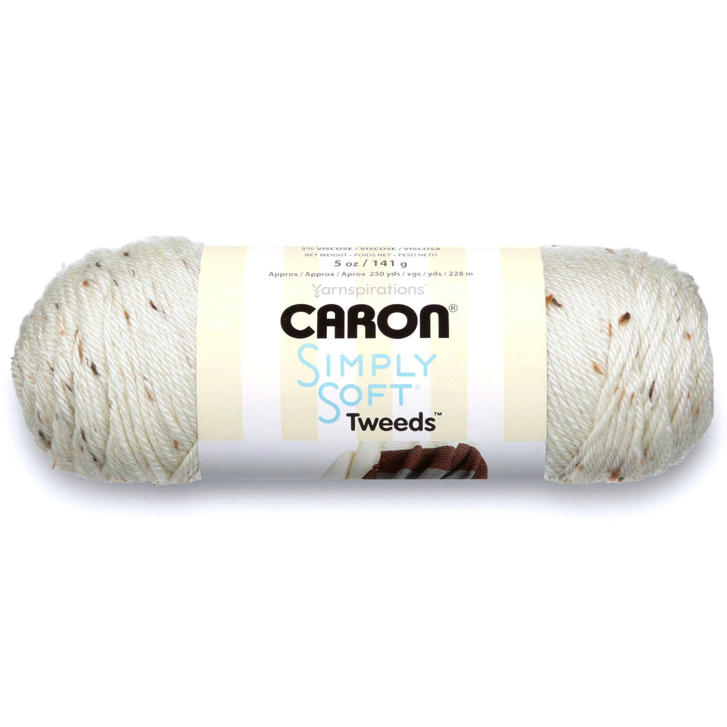 Caron Simply Soft Tweeds Yarn - Off White