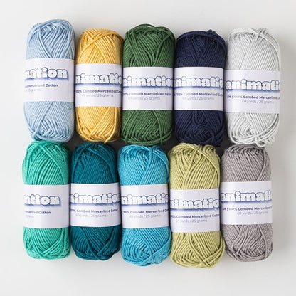 10pc Amigurumi - Oceanscape 25g Yarn Skein Set