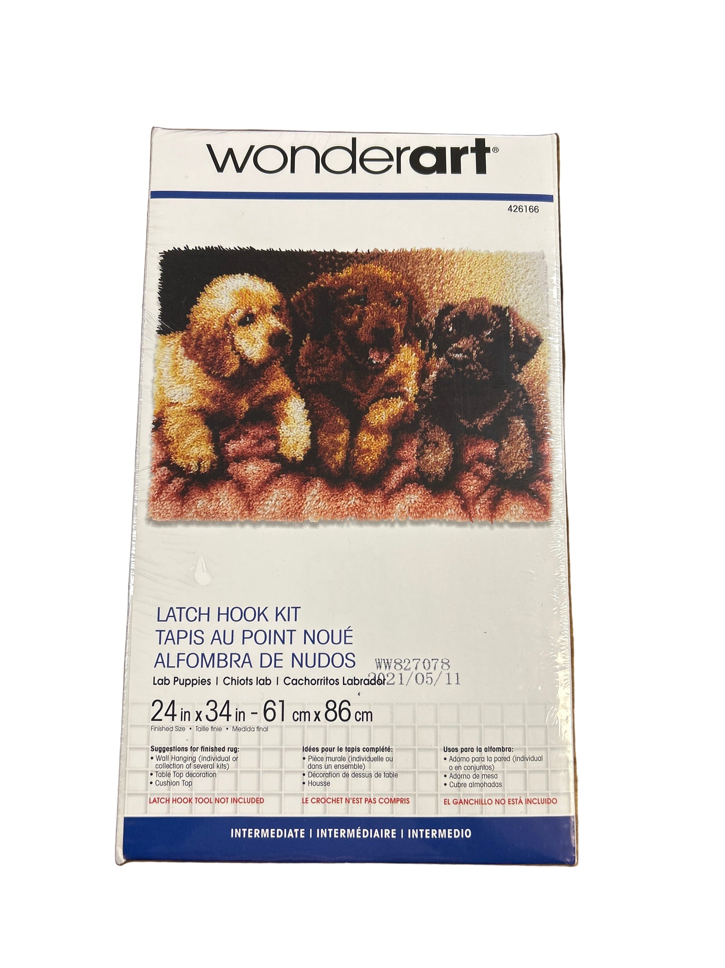 WonderArt Lab Puppies Latch Hook Kit