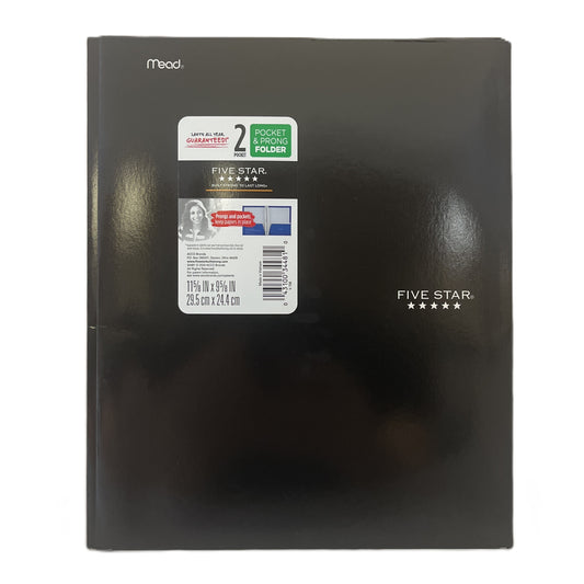 Black Five Star folder with Mead branding on a white background