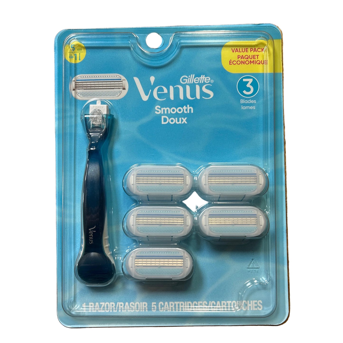 Gillette Venus Smooth Doux Women's Razor + 5 Cartridges