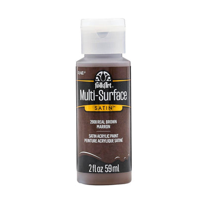 FolkArt Multi-Surface Satin Acrylic Paint 2 oz - 2908 Real Brown