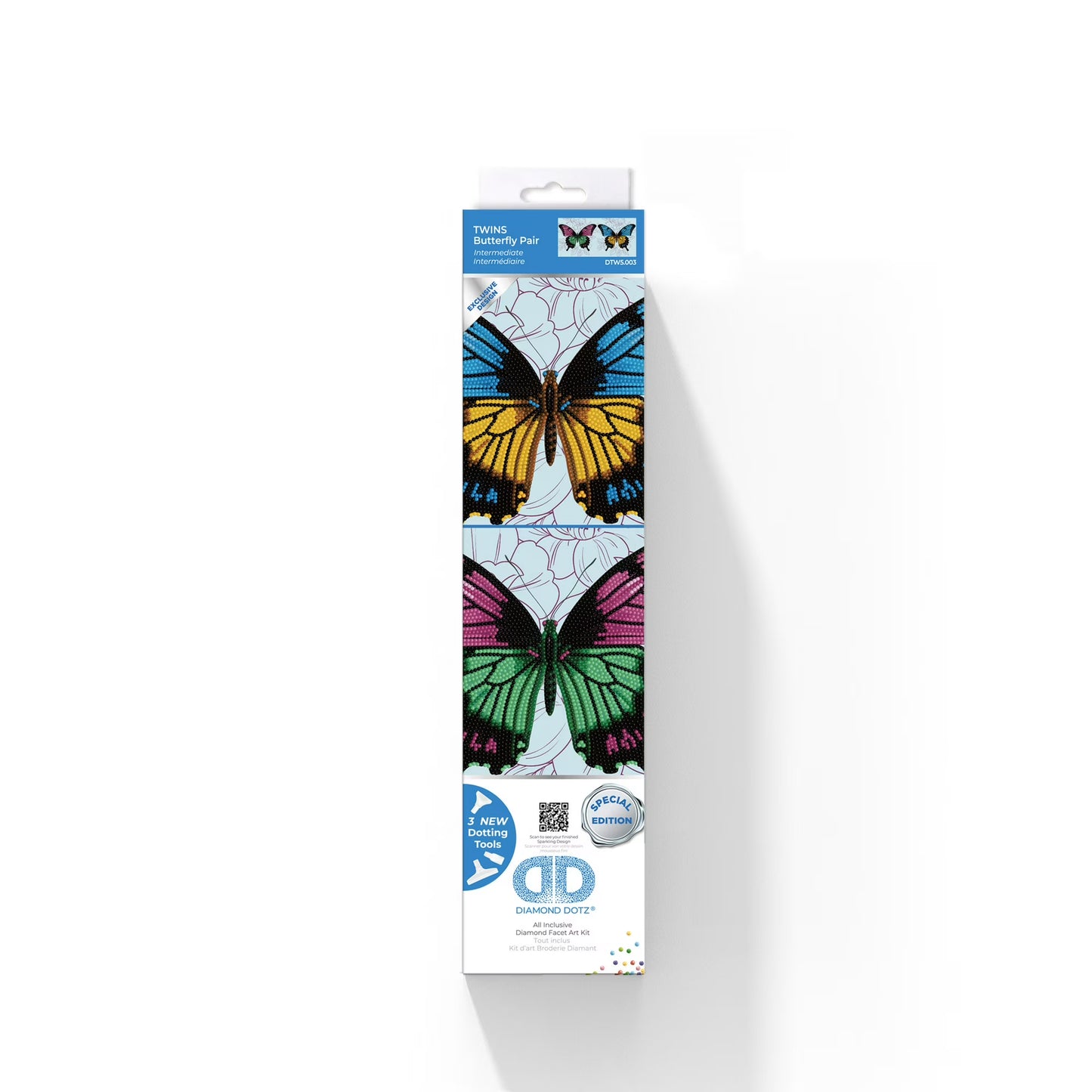 Twins Butterfly Pair - Diamond Painting Art Kit - 12"x12”
