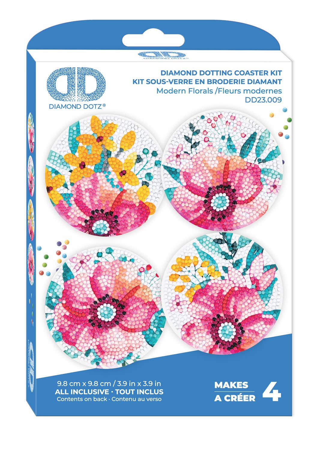 Modern Florals Coasters - Diamond Dotz Art Kit - Makes 4